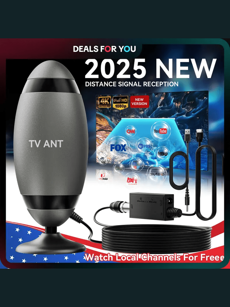 TV Antenna Digital for Smart TV HD Antena Indoor 4K Digital TV Antenna 360° Signal Amplified Strong Magnetic Base Indoor TV Antenna for Easy Long Range Reception Installation, Outdoorfun - AURISTEN