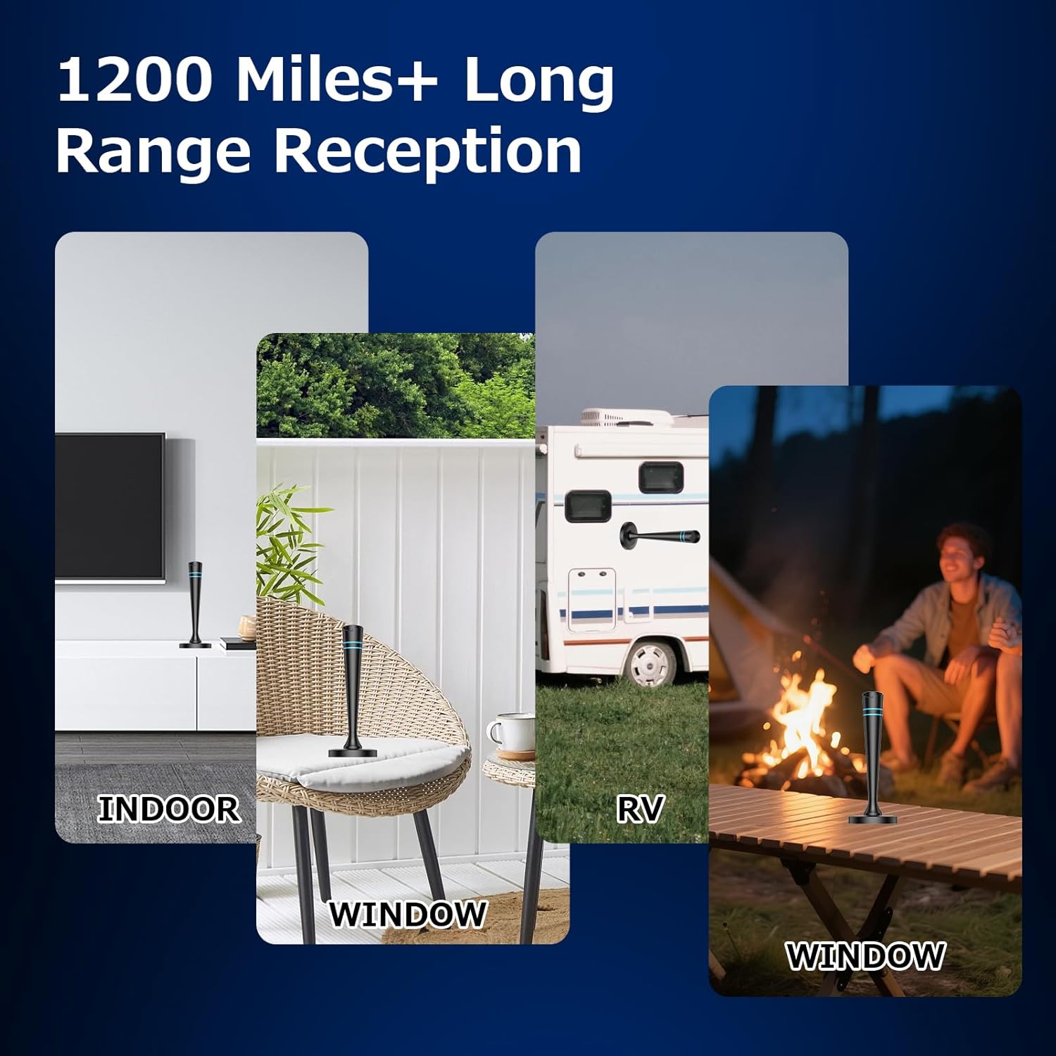 TV Antenna for Smart TV Antenna Indoor for Local Channels, Digital Antenna with Magnetic Base, Long Range Reception with Amplifier Signal Booster, 360° Strong Reception, Supports 4K 1080p HD - AURISTEN