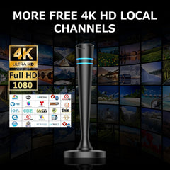 TV Antenna for Smart TV Antenna Indoor for Local Channels, Digital Antenna with Magnetic Base, Long Range Reception with Amplifier Signal Booster, 360° Strong Reception, Supports 4K 1080p HD - AURISTEN