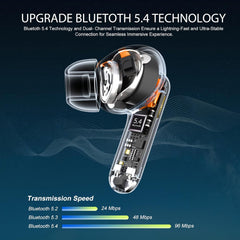 Wireless Earbuds, Bluetooth 5.4 Headphones, HiFi Stereo Bass Ear Buds, in Ear Earbuds with 4 ENC Noise Cancelling Mic, 45H, LED Display, IP7 Waterproof, Earphones for Phone Android/iOS Sports, Black - AURISTEN